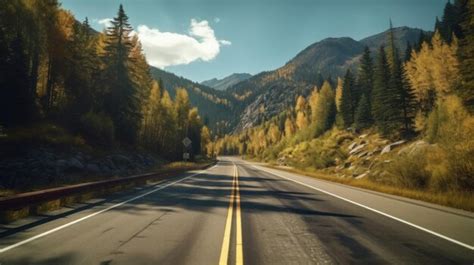 Premium Photo | Road leading to autumn mountain scenery