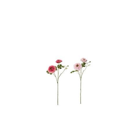 Lot De Fleurs Artificielles Renoncule En Plastique Rose Cm Prix