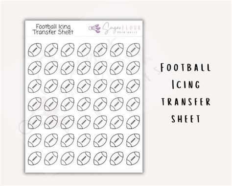 Football Royal Icing Transfer Sheets Royal Icing Template Royal Icing