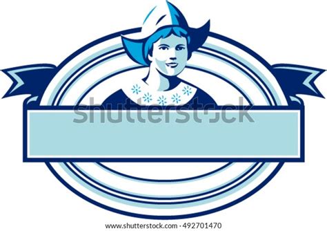 Illustration Dutch Lady Wearing Traditional Dutch Stock Vector (Royalty ...