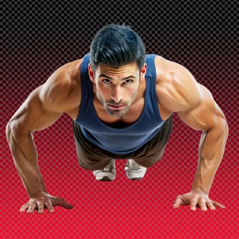 Premium Psd Man Doing Push Ups On Transparent Background