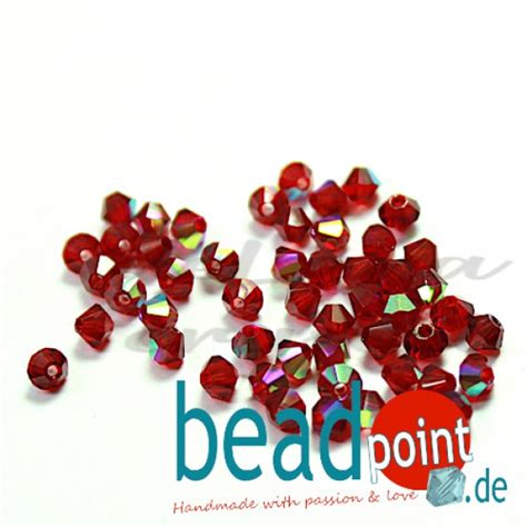 Beadpoint Delara Mc Bead Bicone Siam Ab Mm St Ck Delara Crystal