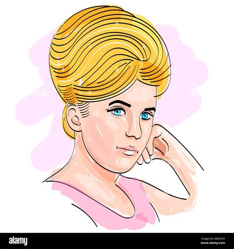 Fillette Blonde Yeux Bleus Banque D Images Vectorielles Alamy