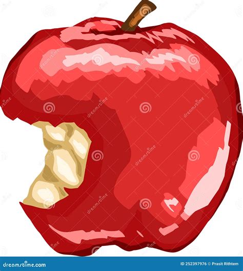 Grandes Vectores De Manzana Mordida Roja Ilustración del Vector