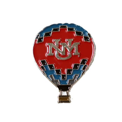 UNM Bookstore UCAM UNM Hot Air Balloon Pin Red Turquoise