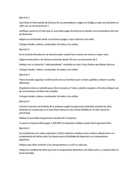 Ejercicios de excel para reconocer más el sistema y para ayudarte a