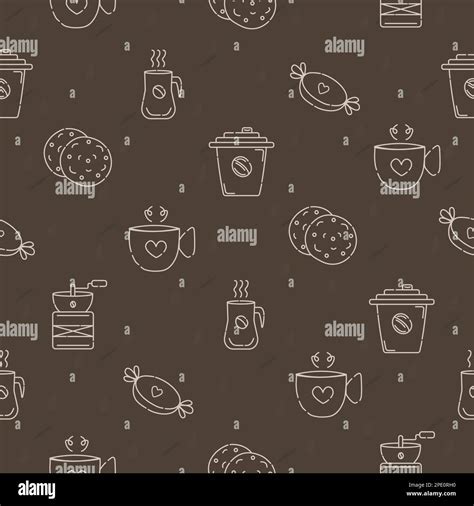 Seamless Brown Beige Coffee Vector Hi Res Stock Photography And Images