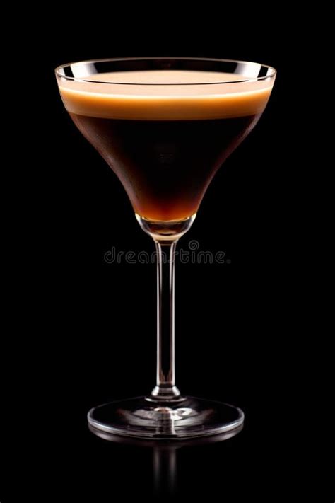 Cóctel Espresso Martini Aislado En Fondo Negro Cóctel Con Vodka Café