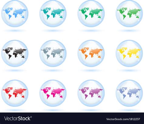 Earth Globes Set Royalty Free Vector Image Vectorstock