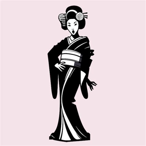 Vecteur D Illustration De Silhouette De Geisha Japonaise Vecteur Premium