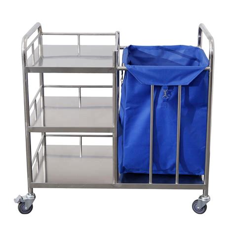 Stainless Steel Base Hospital Linen Dirty Cleaning Movable Waste