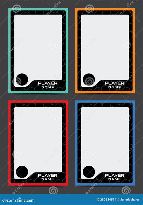 Soccer Player Trading Card Frame Border Template Stock Vector