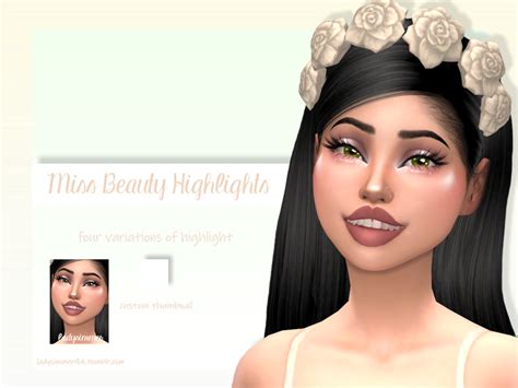 Miss Beauty Highlights by LadySimmer94 from TSR • Sims 4 Downloads