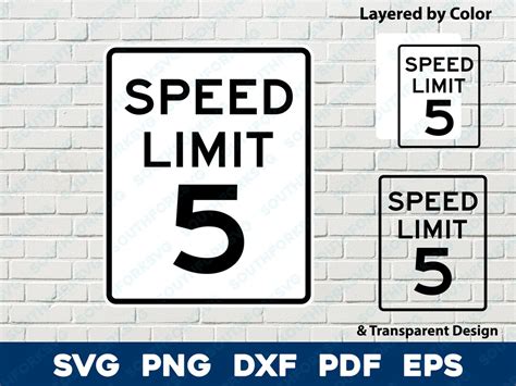 Speed Limit 5 Sign Logo Symbol Svg Png Dxf Eps Pdf Layered By Color Cut