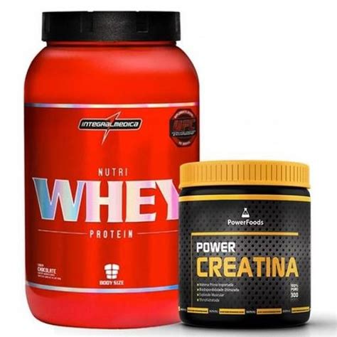 Combo Nutri Whey 907g Baunilha Integralmédica Power Creatina 300g