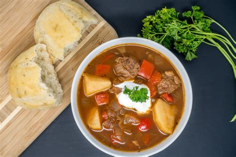 German Goulash Soup Gulaschsuppe In A Slow Cooker