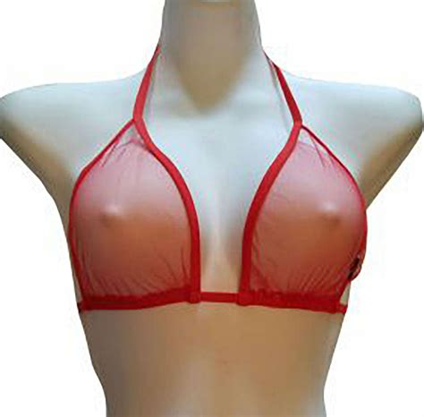 Sheerswim Red Ultra Sheer Bikini Top And Sarong Set Sheer Swim