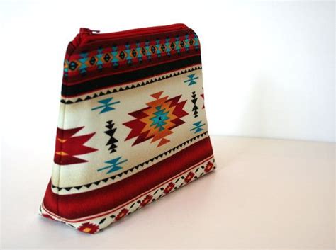 Large Makeup Bag Southwestern Navajo Fabric Gadget Case Tribal