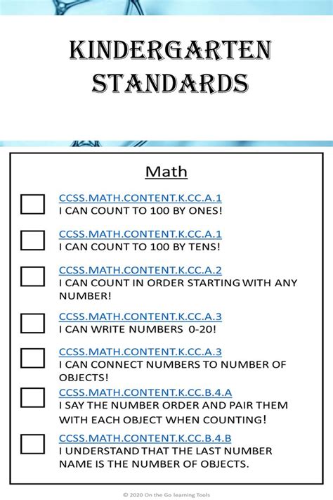 Core Standards For Kindergarten