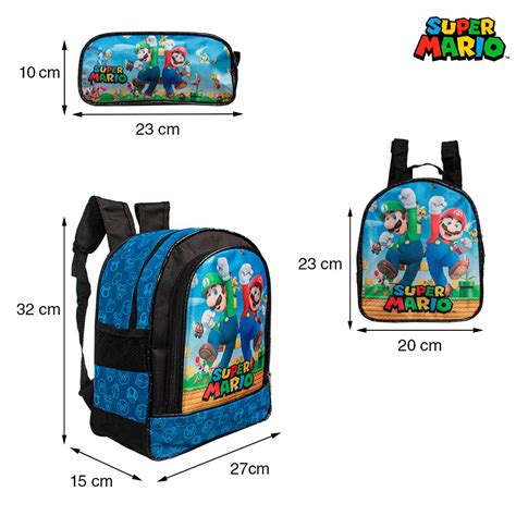 Kit Mochila Escolar Mario Bross Infantil Meninos Costa Usa Magazine