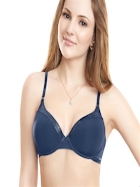 Buy Amante Navy Solid Lightly Padded Wired Full Coverage T Shirt Bra Bra26401 Bra For Women