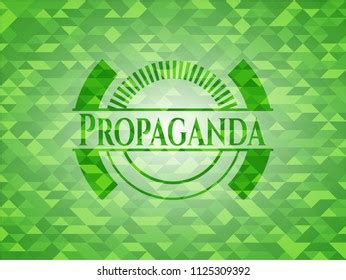 Propaganda Green Emblem Triangle Mosaic Background Stock Vector