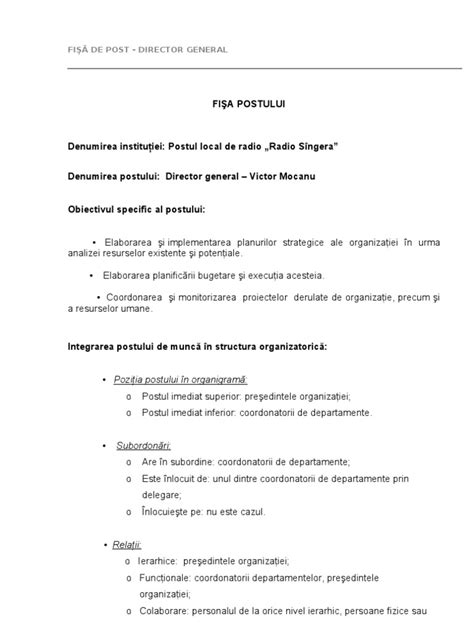 PDF FISA POSTULUI Doc Director General DOKUMEN TIPS