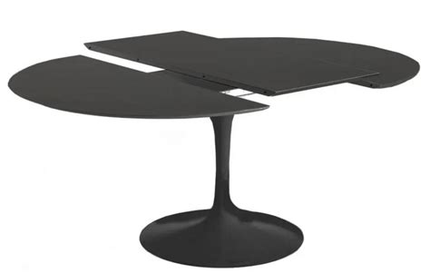 Table Tulipe Ronde Extensible Haut De Gamme Couleurs Noir Mat