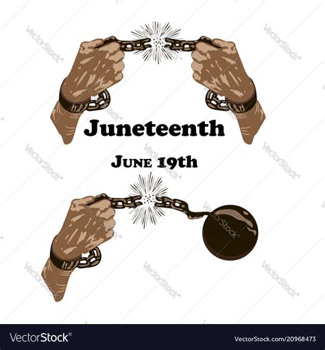 Concept On Juneteenth Freedom Day Hands Royalty Free Vector