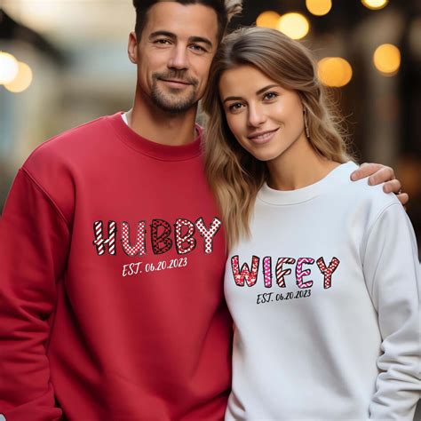 Personalized Wifey Sweatshirt Hubby Wifey Shirt Valentine T Shirt T For New Husband And