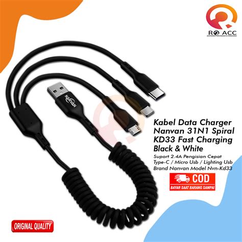 RO ACC NVN KD33 NANVAN 3IN1 SPIRAL KABEL DATA CHARGER FAST CHARGING