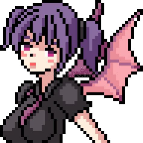 Anime Girl Pixel Art Grid