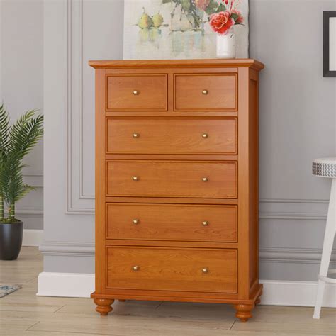 Wamsutter Solid Mahogany Wood Drawer Tall Dresser