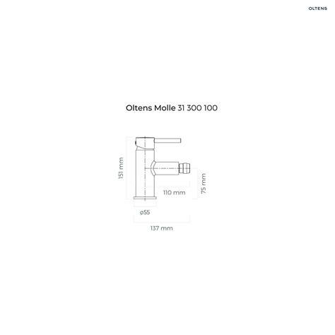 Oltens Molle bateria bidetowa stojąca czarny mat 31300300