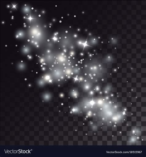 White shiny particles and stars trace Royalty Free Vector