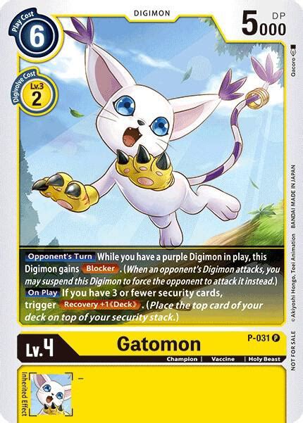 Gatomon P 031 Digimon Promotion Cards Digimon Card Game