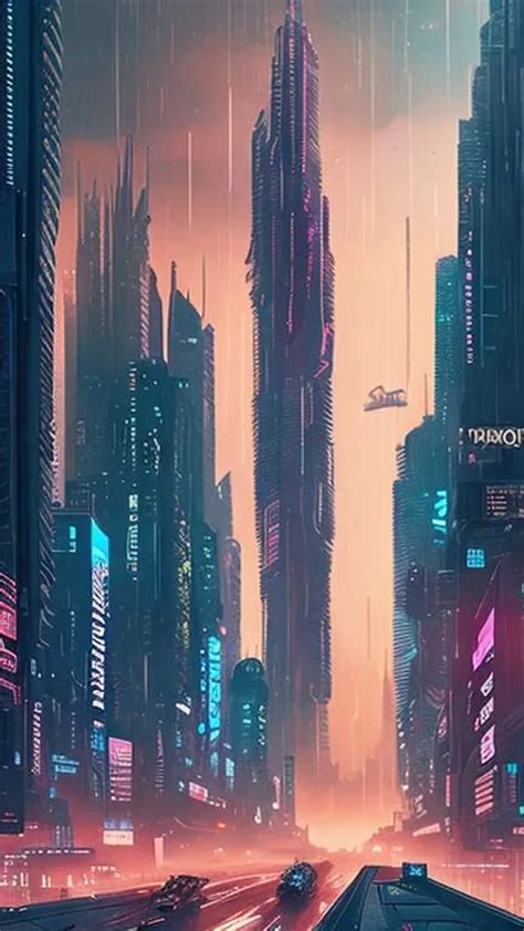 Imagine A Futuristic Cityscape Inspired By Blade Run