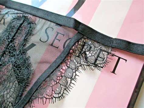 Victoria S Secret Dream Angels Black Lace Mesh Itsy String Bikini Panty