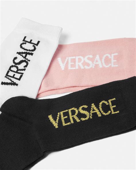 ヴェルサーチェ ロゴ キッズ ソックス（3足組） マルチカラー Versace Jp