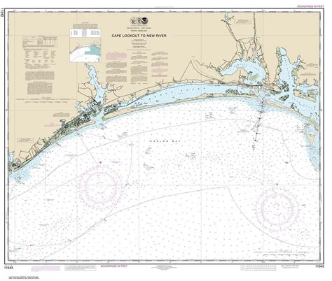 Themapstore Noaa Chart 11543 Cape Lookout New River Inlet New River Morehead City Beaufort