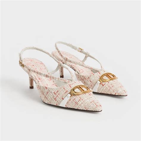 Gi Y Cao G T Charles Keith Metallic Accent Tweed Slingback Pumps Ck