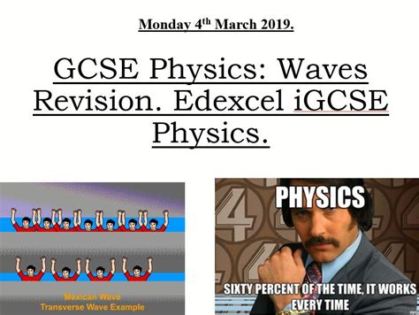 Edexcel Igcse Physics Waves Revision Powerpoint Teaching Resources