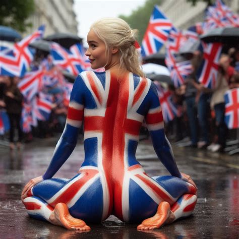 Rule 34 1girls Ai Generated Ass Barefoot Blonde Hair Bodypaint Braid British Flag Calves