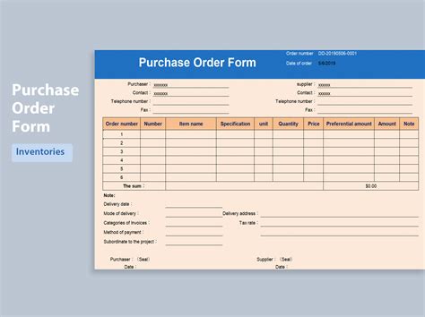 Purchase Order Excel Template Analisis Free Word Template