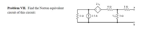 Solved Problem VII. Find the Norton equivalentcircuit of | Chegg.com