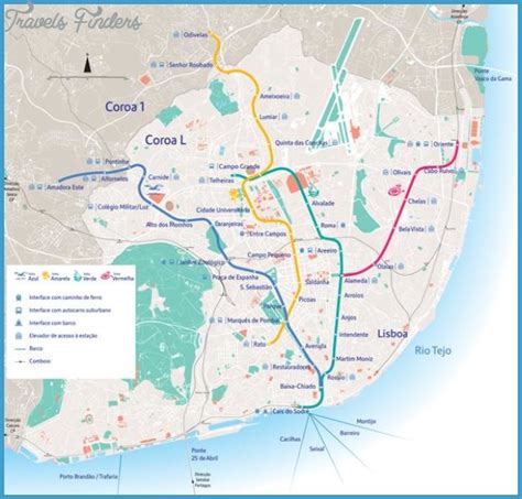 Lisbon Subway Map Travelsfinderscom