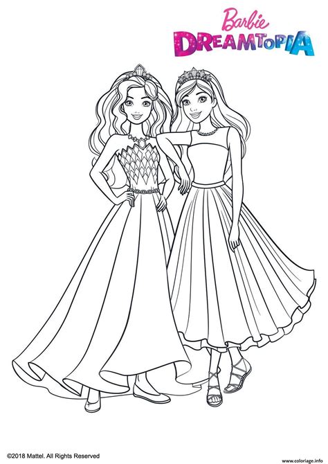 Coloriage Princesses Paillettes Dessin Barbie Imprimer