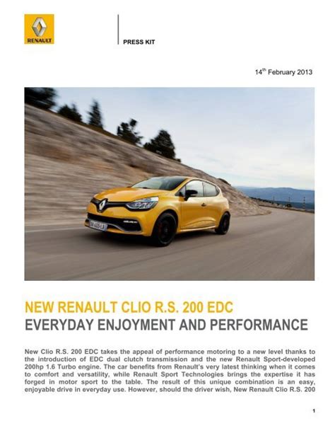 New Renault Clio Rs Edc Everyday Enjoyment And Performance