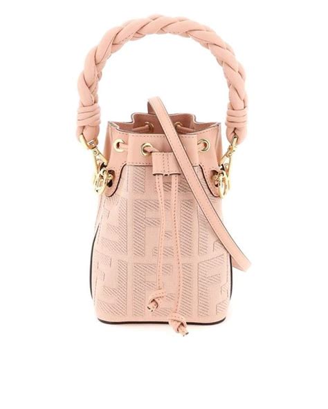 Fendi Canvas Mon Tresor Mini Bucket Bag In Pink Lyst