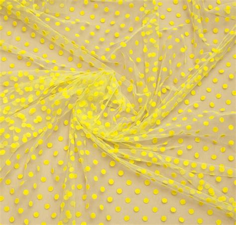 Yellow Polka Dot Tulle Fabric Tulle Fabric Ivory Tulle Tulle Etsy